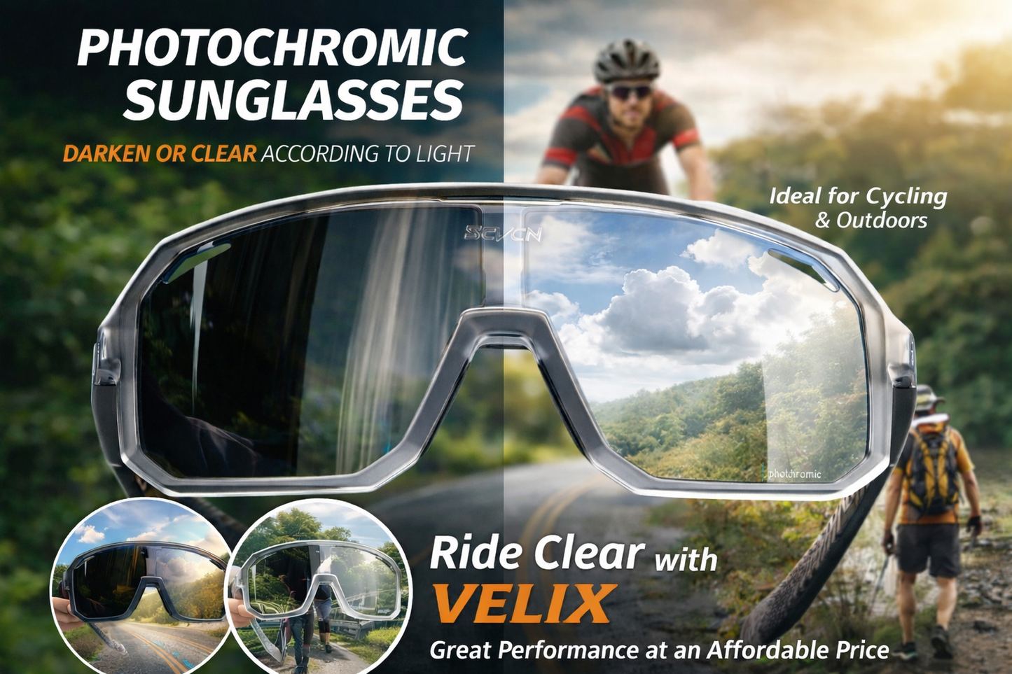 Gafas de Ciclismo Fotocromáticas UV400 - Protección Solar Deportiva